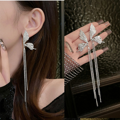 Exknl cercei lungi cu picătură cu ciucuri pentru femei Bijoux, la modă, de cristal, pentru femei, bijuterii de nuntă, cadou Brincos 2021