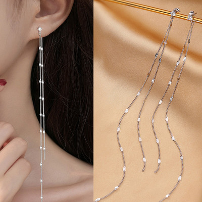 Exknl cercei lungi cu picătură cu ciucuri pentru femei Bijoux, la modă, de cristal, pentru femei, bijuterii de nuntă, cadou Brincos 2021