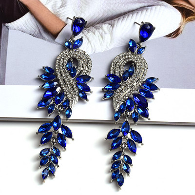 Nou stil, lung, clasic, colorat, cercei cu picătură de cristal, pandantiv vintage de înaltă calitate, accesorii de bijuterii din metal pentru femei