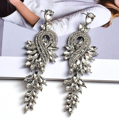 Nou stil, lung, clasic, colorat, cercei cu picătură de cristal, pandantiv vintage de înaltă calitate, accesorii de bijuterii din metal pentru femei