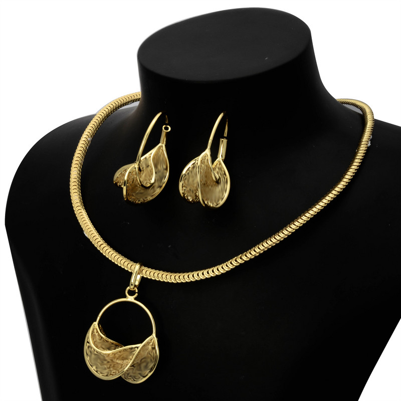 ZEADeat Jewelry Αφρικανικά Σετ Σκουλαρίκια με Κολιέ από Χάλκινο Ντουμπάι Γυναικείο Δήλωση μόδας Κοσμήματα υψηλής ποιότητας