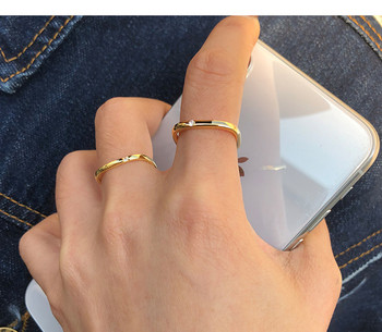 Μοντέρνο μοντέρνο τετράγωνο δαχτυλίδι Γυναικείο ανοξείδωτο ατσάλι Ζιργκόν γεωμετρικά λεπτά δαχτυλίδια Χρυσό ασημί χρώμα μόδας κοσμήματα δώρα Μέγεθος 5- 9