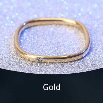 Divatos, elegáns négyzet alakú női gyűrű rozsdamentes acél cirkon geometriai vékony gyűrűk arany ezüst színű divat ékszerek ajándékok 5-9 méret