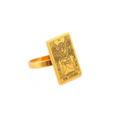 Inele de cărți de tarot Skyrim pentru femei bărbați din oțel inoxidabil ezoterism divinație inel magic banda arcane majore amuleta bijuterii cadou
