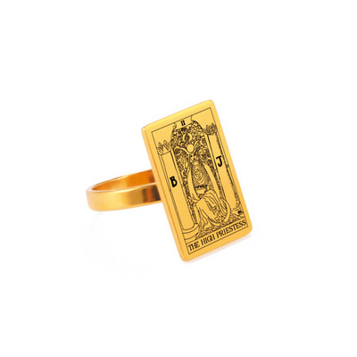 Inele de cărți de tarot Skyrim pentru femei bărbați din oțel inoxidabil ezoterism divinație inel magic banda arcane majore amuleta bijuterii cadou