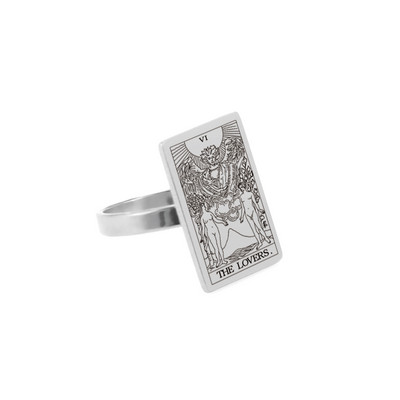 Inele de cărți de tarot Skyrim pentru femei bărbați din oțel inoxidabil ezoterism divinație inel magic banda arcane majore amuleta bijuterii cadou