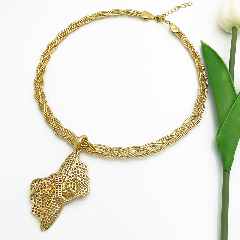 Ιταλικά σετ κοσμημάτων για γυναίκες Μόδα κοσμήματα Μεγάλο μενταγιόν κολιέ Σετ γούρι Μεγάλο βραχιόλι