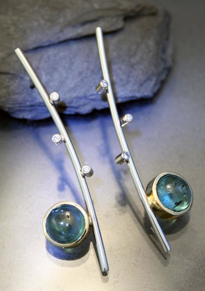 ретро сребърни цветни обеци с капки аквамарин Висящи обеци за дамски подарък Парти бижута