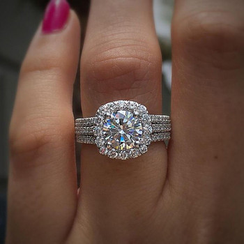 Луксозни дамски брачни пръстени с квадратна форма 2022 г. Модерен кубичен цирконий Елегантен булчински брачен пръстен Годежни бижута Горещи разпродажби