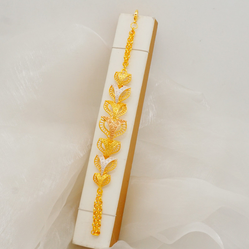 Madingas Nigerijos Dubajaus aukso spalvos papuošalų rinkinys moterims kutais ilgos grandinėlės nuotakos ilgi karoliai apyrankės auskarų žiedai vestuviniai rinkiniai