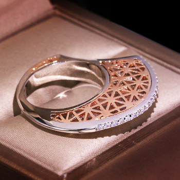 2022 НОВ Дамски пръстен S925 Сребърен цвят Цирконий Модна серия ориз Moon Shape Личност Бижута Иновация Възпоменателен подарък