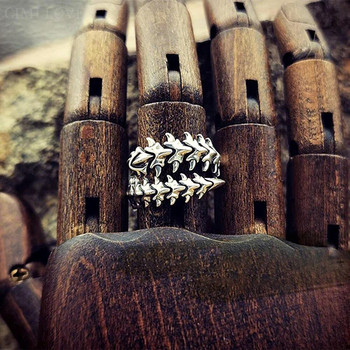 Ретро готически гръбначни пръстени за жени, мъже, хип-хоп, хипербола, стоножка, бижута, подаръци, модерен пръстен, регулируем анило