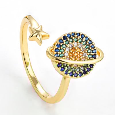 Inele de anxietate anti-stres Fidget pentru femei Inele rotative de floarea soarelui, din oțel inoxidabil, placate cu aur, rotative, Steaua Soarelui