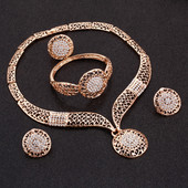 ZOSHI Set de bijuterii rafinat Dubai placat cu aur de lux pentru femeie nigeriană de nuntă, set de bijuterii din margele africane, design de costume