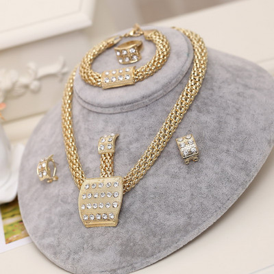 ZOSHI Set de bijuterii rafinat Dubai placat cu aur de lux pentru femeie nigeriană de nuntă, set de bijuterii din margele africane, design de costume