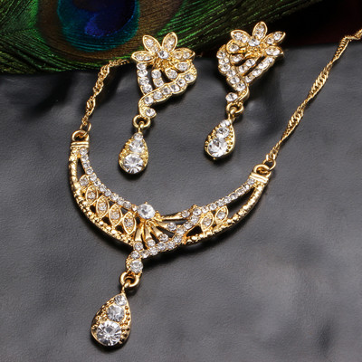 ZOSHI Set de bijuterii rafinat Dubai placat cu aur de lux pentru femeie nigeriană de nuntă, set de bijuterii din margele africane, design de costume