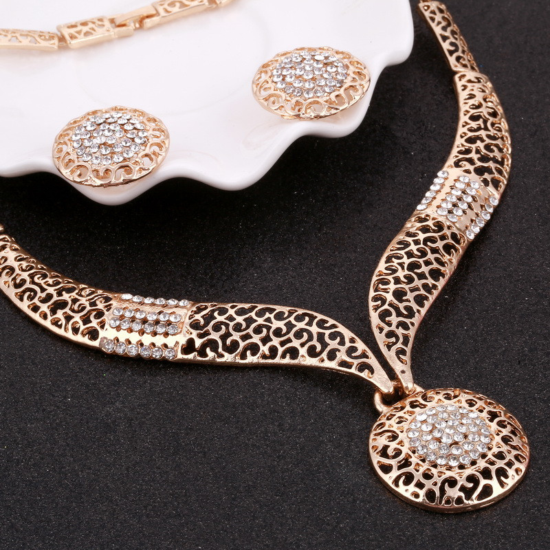 ZOSHI Set de bijuterii rafinat Dubai placat cu aur de lux pentru femeie nigeriană de nuntă, set de bijuterii din margele africane, design de costume