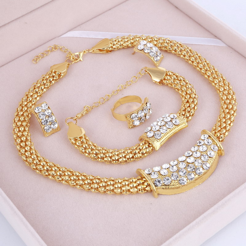 ZOSHI Set de bijuterii rafinat Dubai placat cu aur de lux pentru femeie nigeriană de nuntă, set de bijuterii din margele africane, design de costume