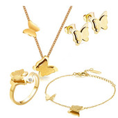 Oțel inoxidabil 316L matuit Fluture Brățară Colier Cercei Set de bijuterii Mireasă Accesorii pentru femei