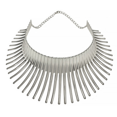 Africa coliere Set de bijuterii de culoare aurie metal mare cuplu exagerat Choker colier Set de cercei bijuterii Steampunk african 2022