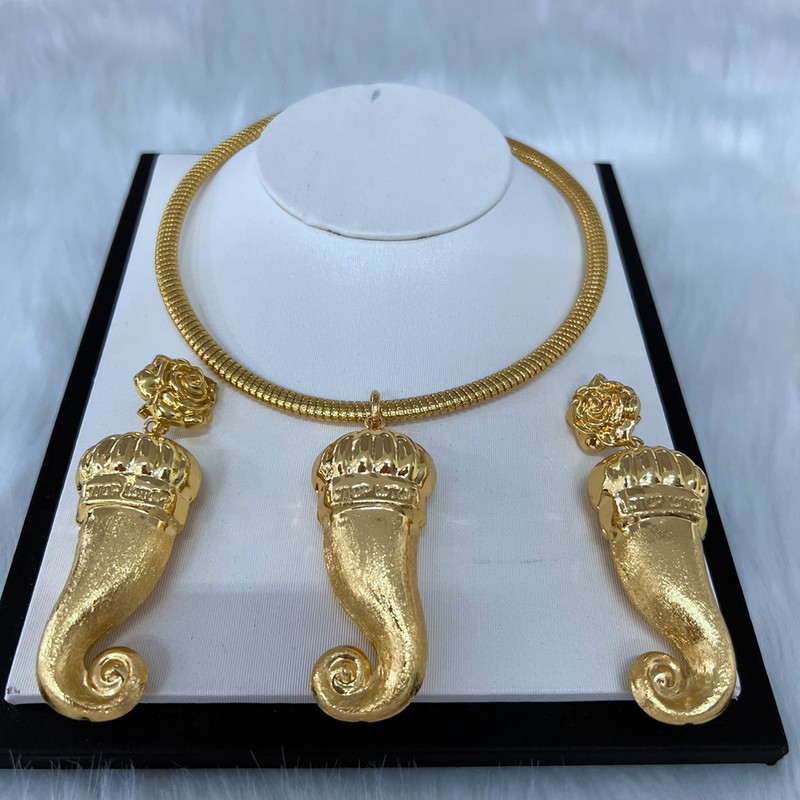 Dubai zlatni setovi nakita za žene Veliki dizajn privjesaka Party Vjenčanje Svadbeni setovi nakita Dubai setovi nakita za žene