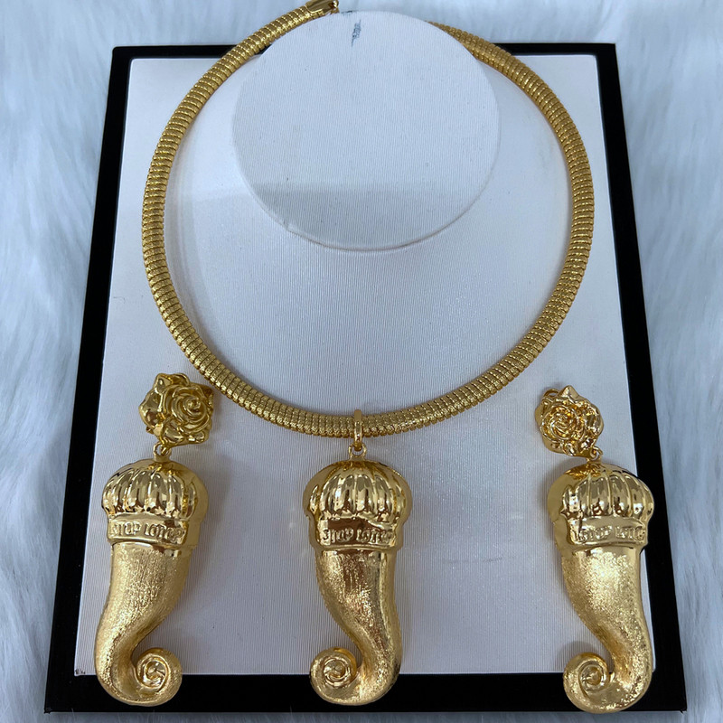 Dubai zlatni setovi nakita za žene Veliki dizajn privjesaka Party Vjenčanje Svadbeni setovi nakita Dubai setovi nakita za žene