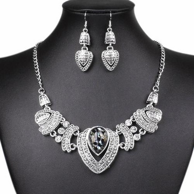 Colier de perle artificiale cu strass de lux pentru femei, cercei, set de bijuterii de mireasa de nunta, set de bijuterii de lux stralucitoare, bijuterii de nunta pentru femei