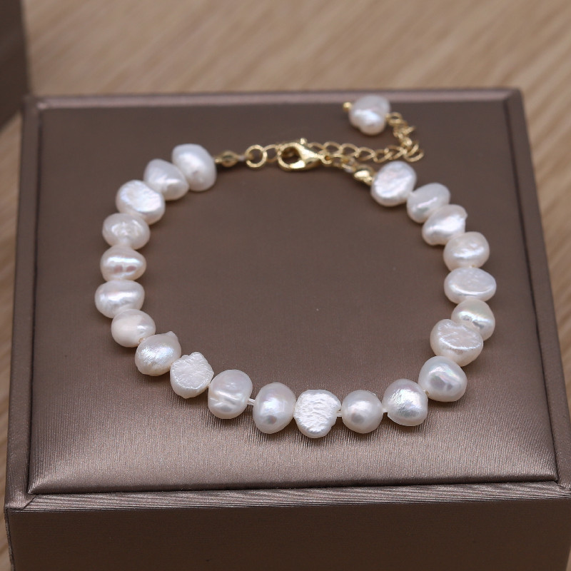 Korea Hot Selling divatékszerek Természetes, szabálytalan édesvízi gyöngy karkötő nyaklánc női parti kiegészítőkkel