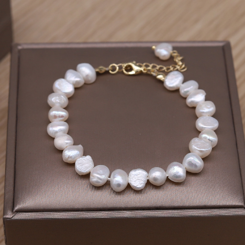 Korea Hot Selling divatékszerek Természetes, szabálytalan édesvízi gyöngy karkötő nyaklánc női parti kiegészítőkkel