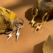 Rozsdamentes acél fülbevalók új villámborítású karikás fülbevalók 2022 trendi varázslatos fülbevalók női ékszerparti legjobb ajándékai