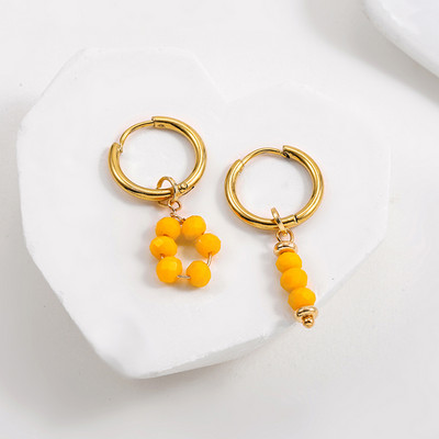 Divatos aszimmetrikus természetes gyöngyök lógó fülbevalók punk rozsdamentes acél kerek kör alakú Huggie fülbevalók ékszer ajándék nőknek