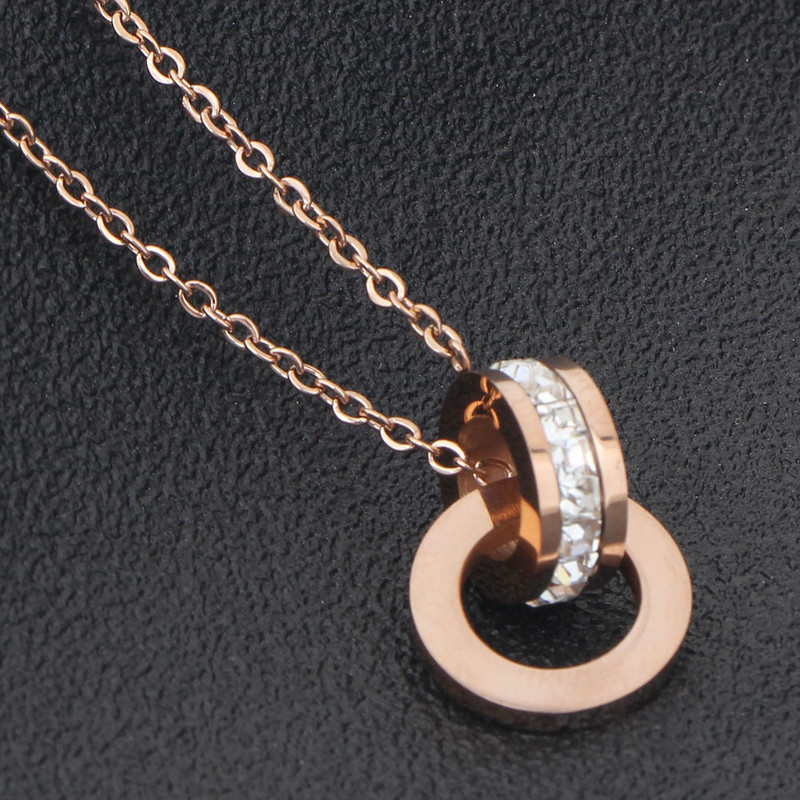 AsJerlya Set de cercei de lux elegant cu cifre romane, colier de cristal, pentru femei, cercei din oțel inoxidabil, bijuterii de nuntă