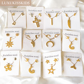 LUXUKISSKIDS rozsdamentes acél női fülbevalók és nyakláncok ékszerkészletek szív afrikai ékszerek Dubai trend esküvői kiegészítők