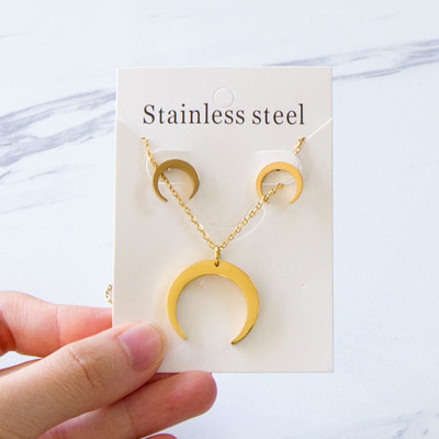 LUXUKISSKIDS rozsdamentes acél női fülbevalók és nyakláncok ékszerkészletek szív afrikai ékszerek Dubai trend esküvői kiegészítők