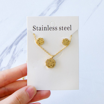 LUXUKISSKIDS rozsdamentes acél női fülbevalók és nyakláncok ékszerkészletek szív afrikai ékszerek Dubai trend esküvői kiegészítők