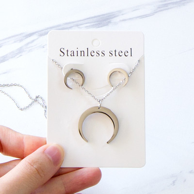 LUXUKISSKIDS rozsdamentes acél női fülbevalók és nyakláncok ékszerkészletek szív afrikai ékszerek Dubai trend esküvői kiegészítők