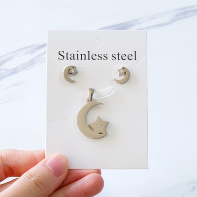 LUXUKISSKIDS rozsdamentes acél női fülbevalók és nyakláncok ékszerkészletek szív afrikai ékszerek Dubai trend esküvői kiegészítők