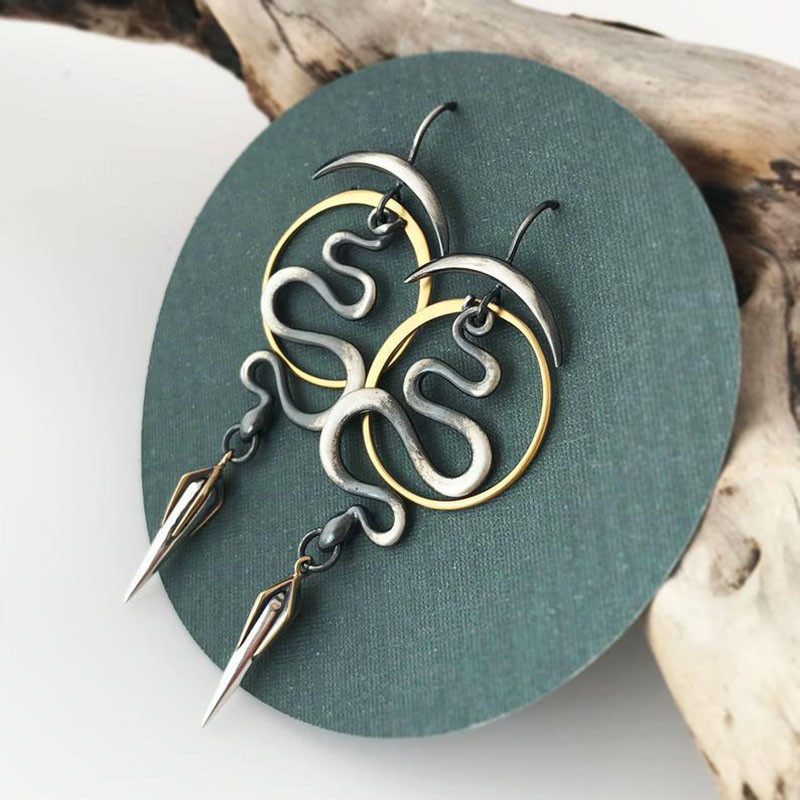 2022, cercei cu spirală geometrică neregulată, creativ, șarpe, pentru femei, de epocă, cercei mici cu pandantiv