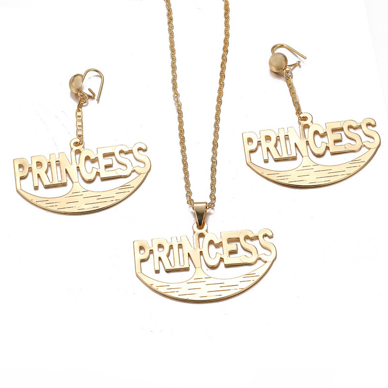 Dubai arany színű betűs ékszerkészletek nőknek afrikai parti esküvői nyaklánc medál fülbevaló ékszer szett eljegyzési ajándékok