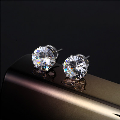 Ekopdee 2021, cercei cu zircon alb de lux pentru femei, cercei eleganti de culoare argintie, cadou de bijuterii de nunta pentru femei