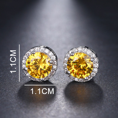 Ekopdee 2021, cercei cu zircon alb de lux pentru femei, cercei eleganti de culoare argintie, cadou de bijuterii de nunta pentru femei