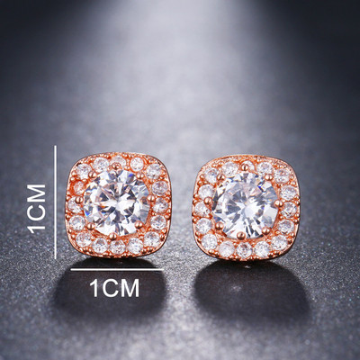 Ekopdee 2021, cercei cu zircon alb de lux pentru femei, cercei eleganti de culoare argintie, cadou de bijuterii de nunta pentru femei