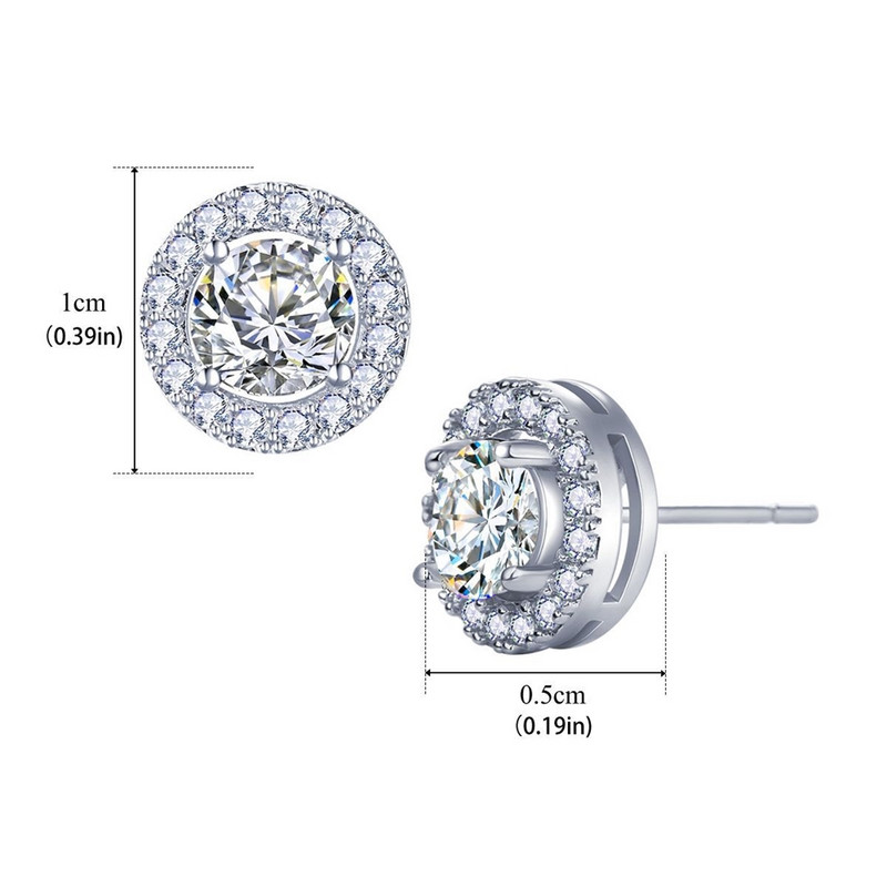 Ekopdee 2021, cercei cu zircon alb de lux pentru femei, cercei eleganti de culoare argintie, cadou de bijuterii de nunta pentru femei