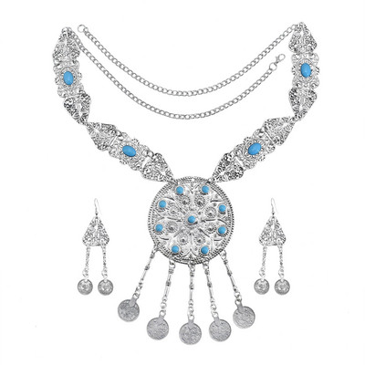 Seturi de bijuterii afgane pentru femei, coliere de cristal colorate cu strasuri, agrafe de păr pentru cercei, seturi de bijuterii afgane indiene de mireasă