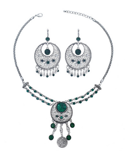 Seturi de bijuterii afgane pentru femei, coliere de cristal colorate cu strasuri, agrafe de păr pentru cercei, seturi de bijuterii afgane indiene de mireasă