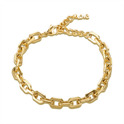 ZMFashion ékszerkészlet fülbevaló karkötő nyaklánc női lányoknak rozsdamentes acél kubai vastag lánc kerek betűs aranyozott