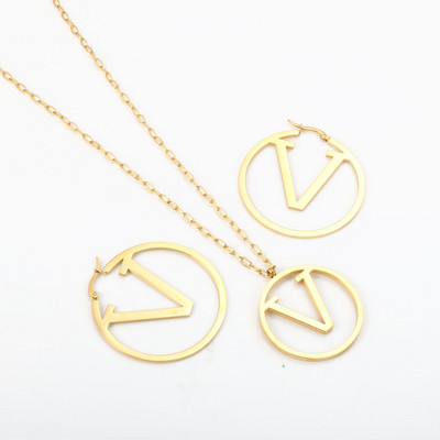 ZMFashion ékszerkészlet fülbevaló karkötő nyaklánc női lányoknak rozsdamentes acél kubai vastag lánc kerek betűs aranyozott