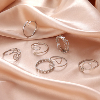 Teamer δαχτυλίδια από ανοξείδωτο ατσάλι Γυναικεία ρυθμιζόμενος κόμπος μάγισσας καρδιά λουλούδι φίδι αστέρι σταυρός δαχτυλίδι κοσμήματα Δώρο για την ημέρα του Αγίου Βαλεντίνου