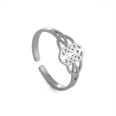 Teamer nerūdijančio plieno žiedai moterims, reguliuojamas raganos mazgas, širdis, gėlė, gyvatė, kryžius, pirštų žiedas, papuošalai Valentino dienos dovana