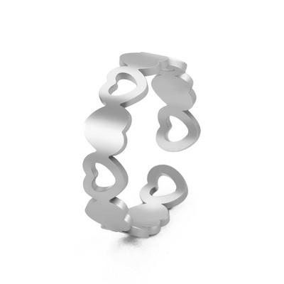 Teamer nerūdijančio plieno žiedai moterims, reguliuojamas raganos mazgas, širdis, gėlė, gyvatė, kryžius, pirštų žiedas, papuošalai Valentino dienos dovana